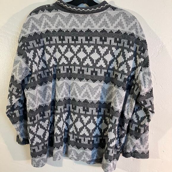 Donnkenny Classics Gray Abstract Pattern Polo Shirt‎ - Picture 4 of 4